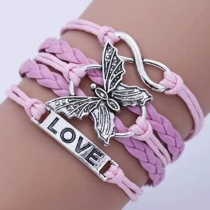 Pink butterfly bracelet